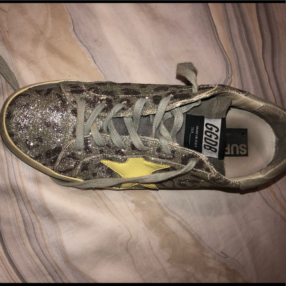 Golden Goose superstar silver leopard print